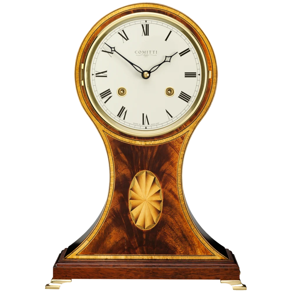 Comitti The Regency Balloon - Bell Strike Table Clock, Mahogany, C4101S