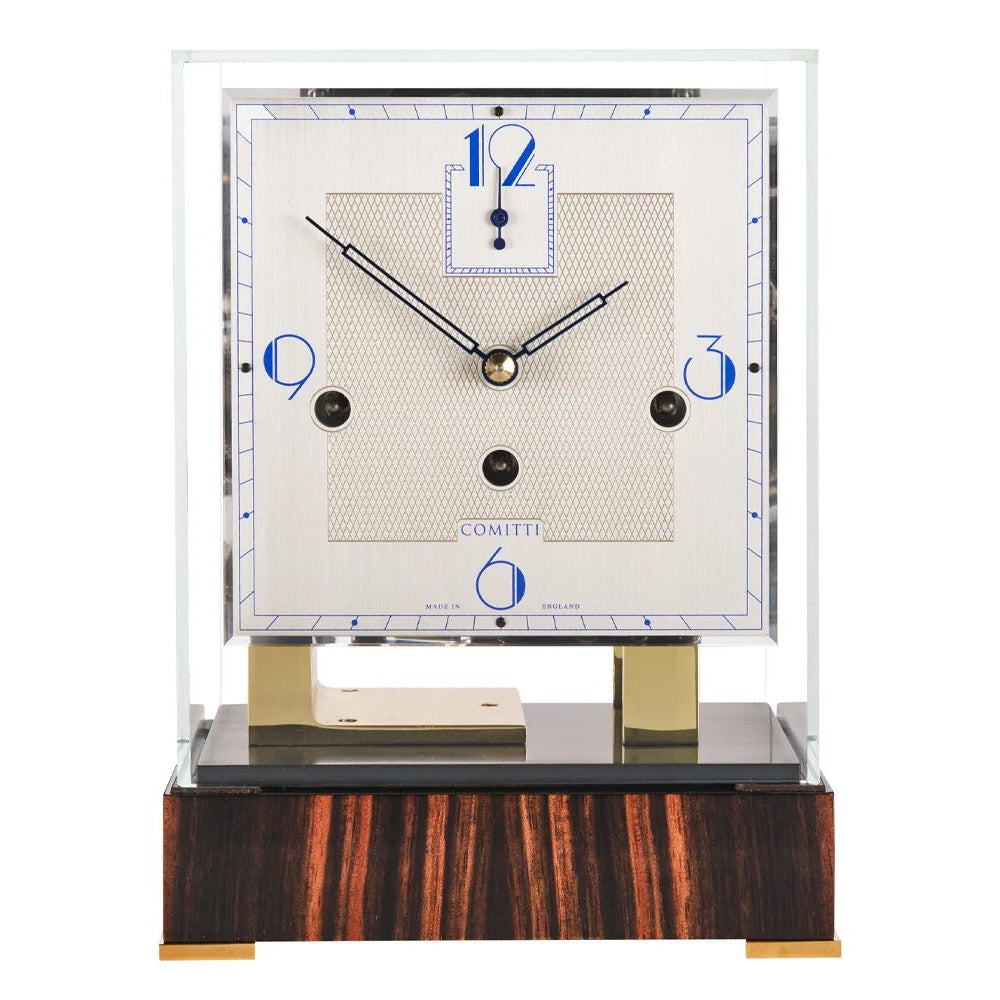 Comitti Stratford  c4527tchbr Table Clock, Brass & Makassar
