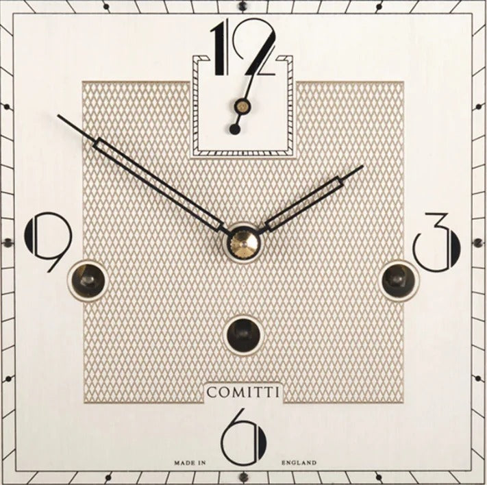 Comitti Stratford c4727tchch Table Clock, Chrome & Black Laquer