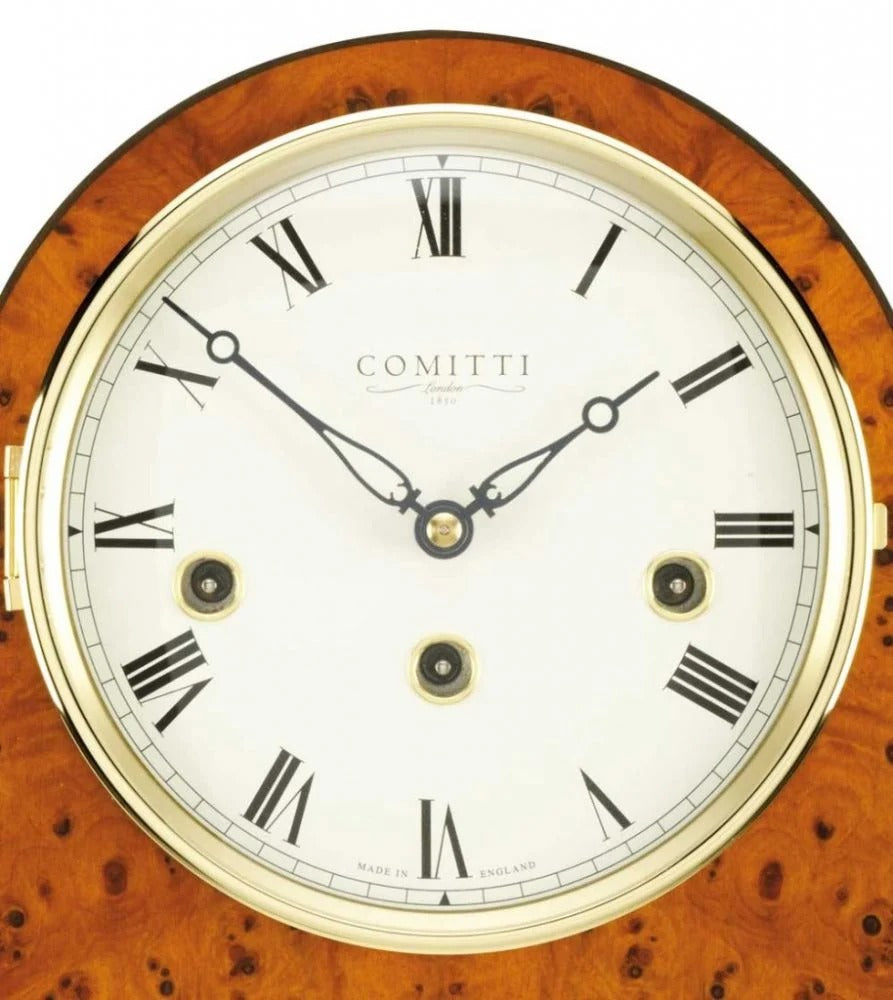 Comitti The Regency Arch Top - Westminster Chime Table Clock, Yew Veneer, C4402CH