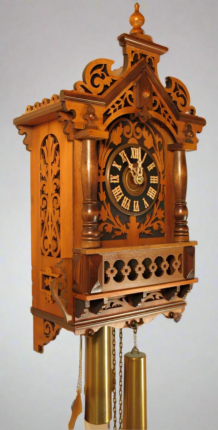 Rombach & Haas (Romba) FRETWORK Model 8264 8-DAY Black Forest Cuckoo Clock with Intricate Details
