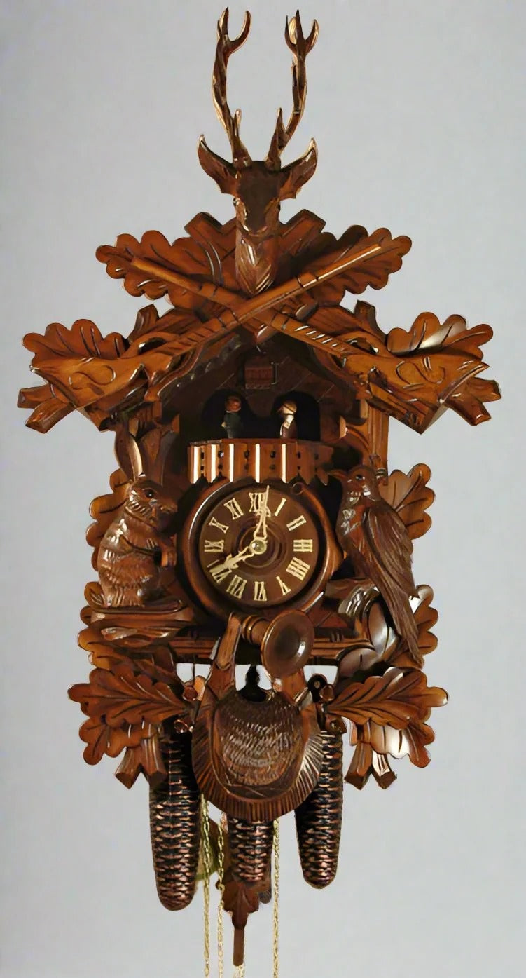 Rombach & Haas (Romba) BEFORE THE HUNT Model 8330, 8-Day Black Forest Cuckoo Clock
