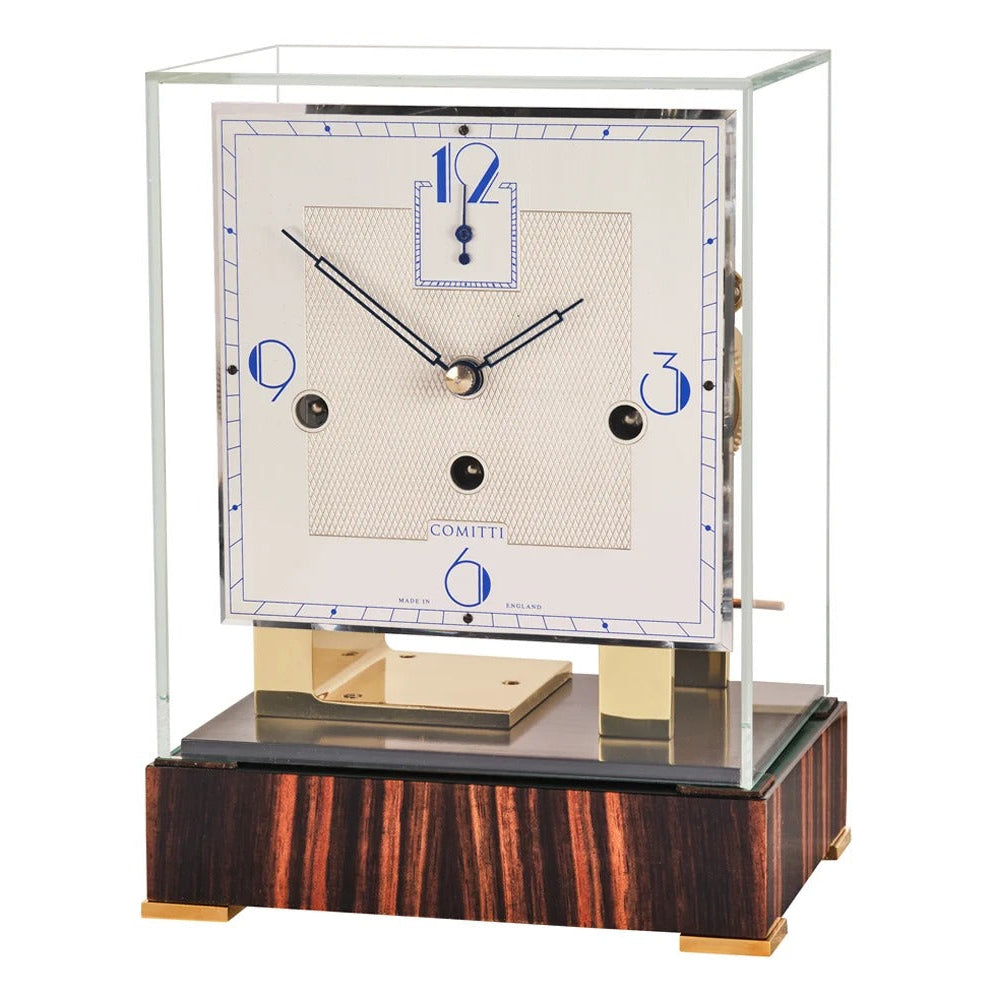 Comitti Stratford  c4527tchbr Table Clock, Brass & Makassar