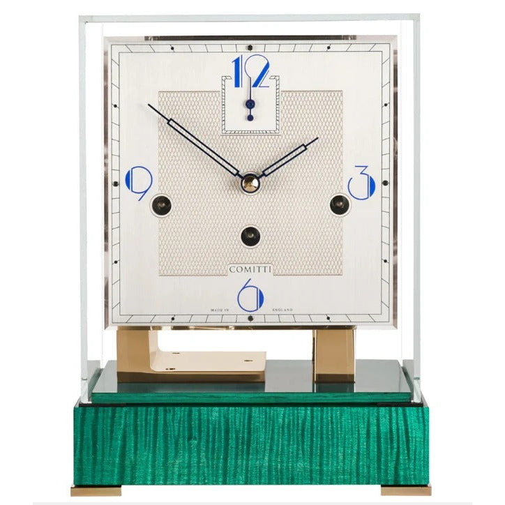 Comitti  Stratford c4927tchchg Table Clock, Brass & Green Maple Base