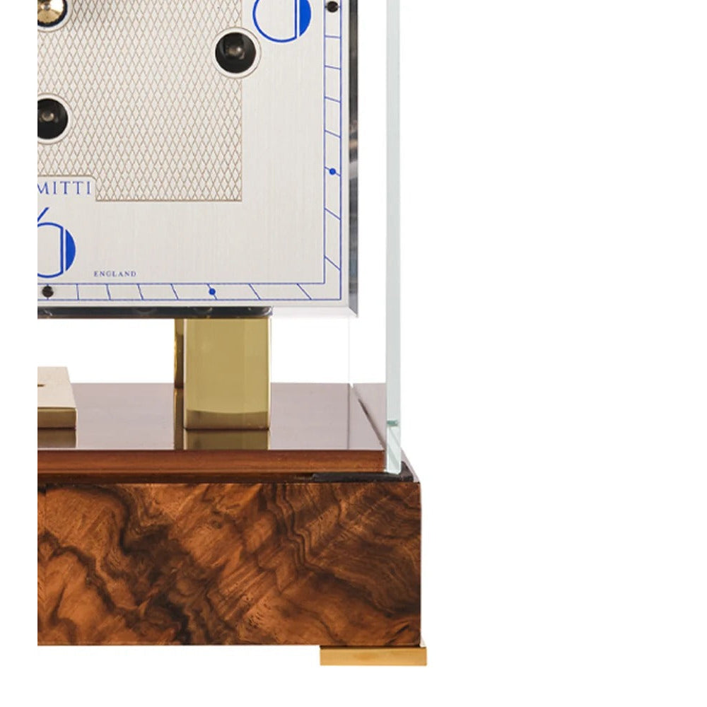Comitti Stratford c4227tchbr Table Clock, Brass & Burr Walnut
