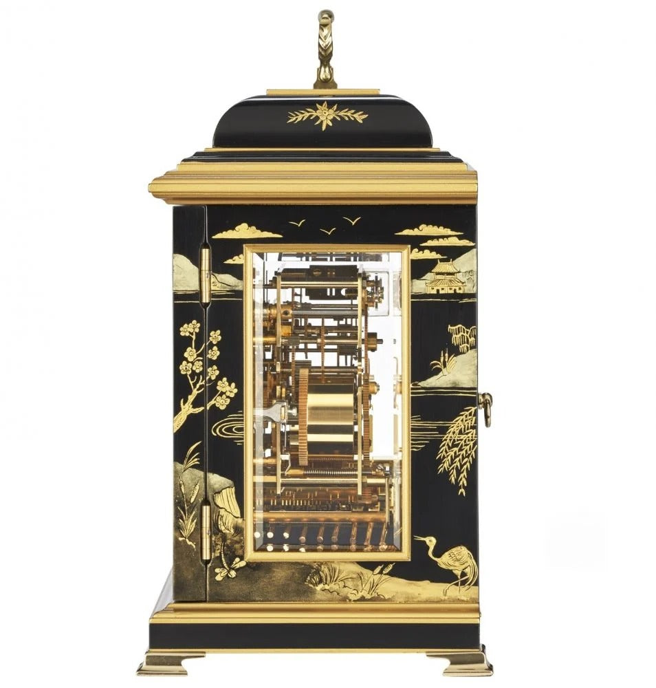 Comitti The Georgian Basket Top in Chinoiserie (Samurai Artwork), Triple Chime Table Clock C4609TCH-B