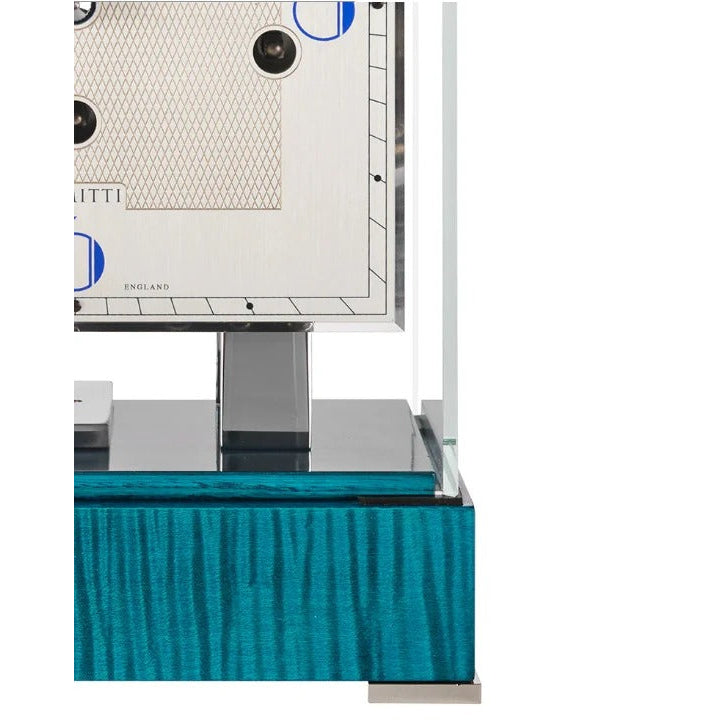 Comitti  Stratford c4927tchchb Table Clock, Chrome Plated, Blue Maple Base