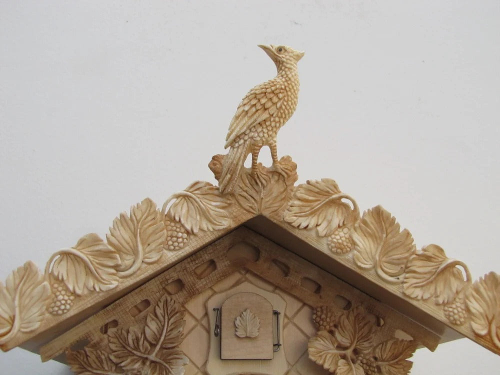 Sternreiter Bahnhusle Black Forest Mechanical Cuckoo Clock #8226N, Carved Bone