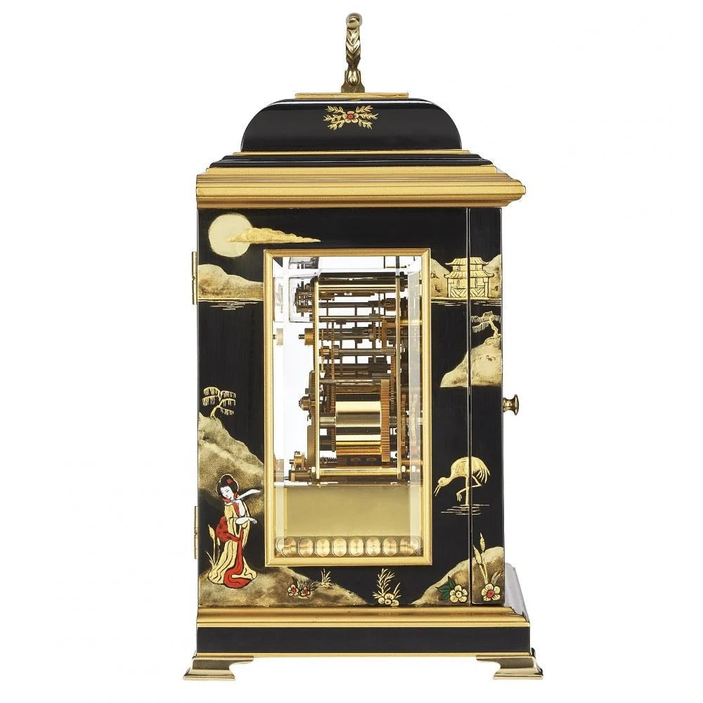 Comitti The Georgian Basket Top in Chinoiserie (Geisha Artwork), Triple Chime Table Clock C4613TCH-B
