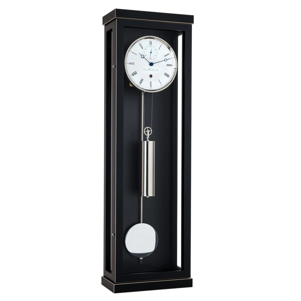 Hermle Jerald Mechanical Regulator Wall Clock, Month Runner in Black, Walnut or Ice Beech