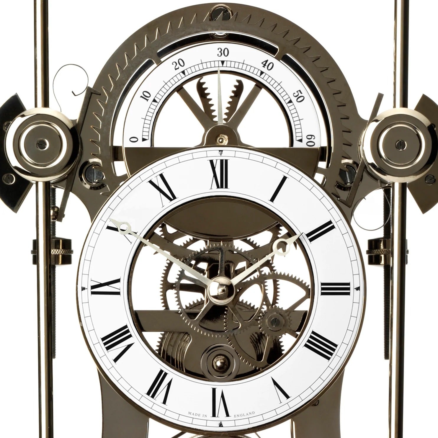 Comitti  Navigator S5666B Table Clock, Limited Edition, Black Rhodium Plated, Gloss Carbon Fibre Base.