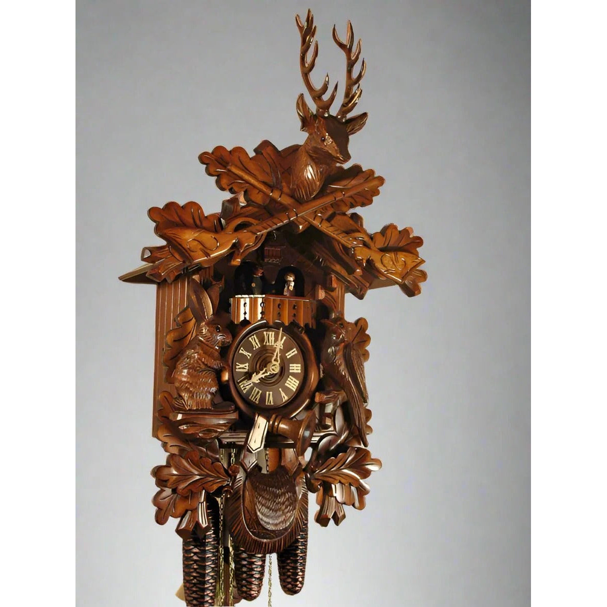Rombach & Haas (Romba) BEFORE THE HUNT Model 8330, 8-Day Black Forest Cuckoo Clock