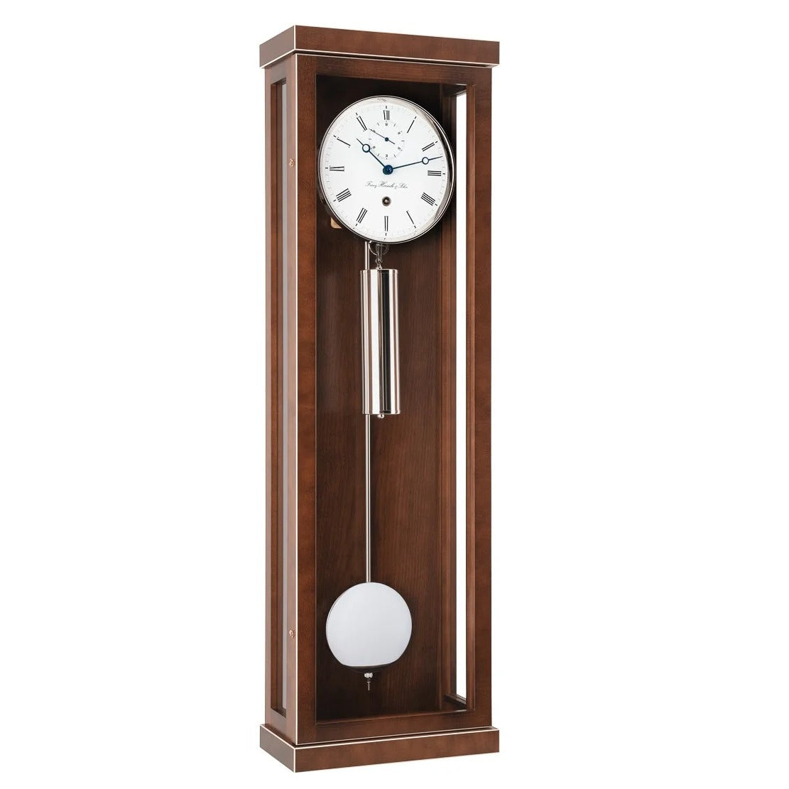 Hermle Jerald Mechanical Regulator Wall Clock, Month Runner in Black, Walnut or Ice Beech