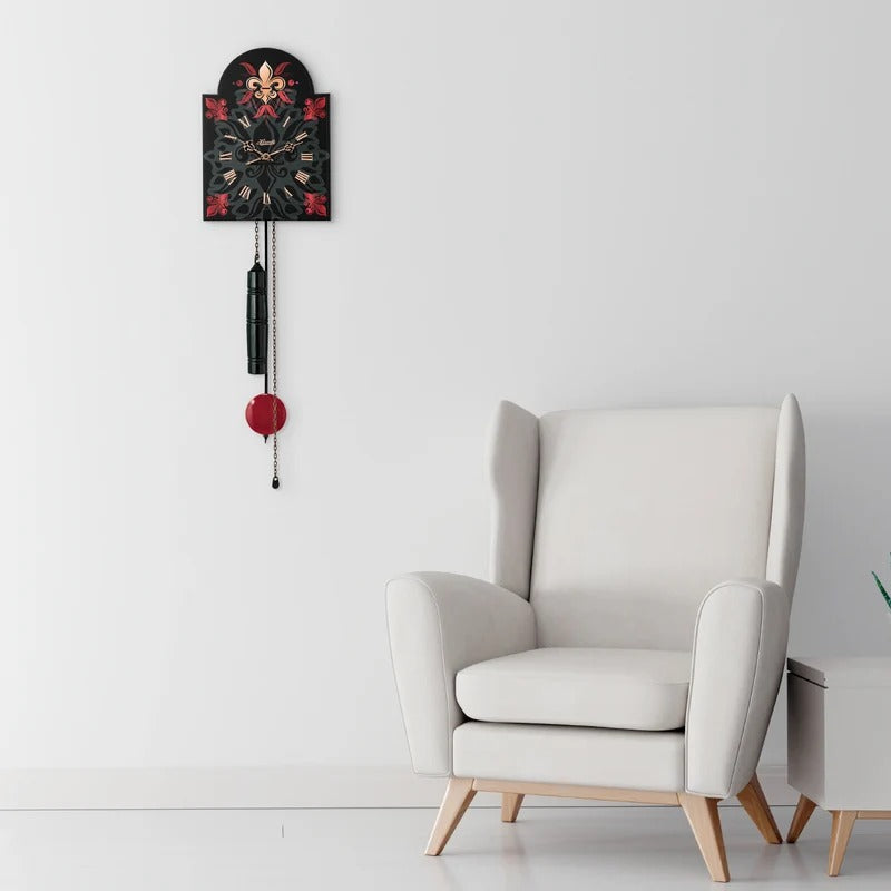 Hermle VERONICA Mechanical Wall Clock Floral Design, 61025000711