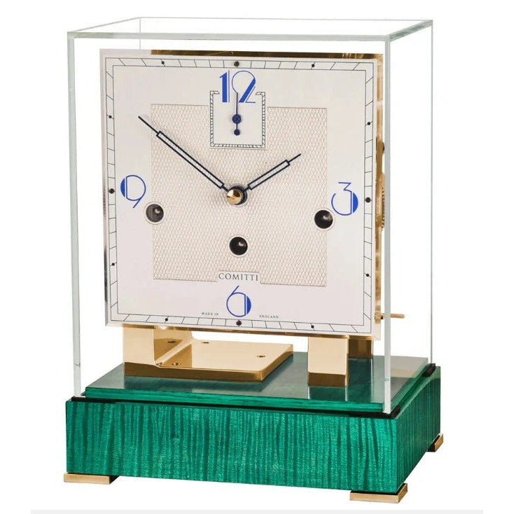 Comitti  Stratford c4927tchchg Table Clock, Brass & Green Maple Base