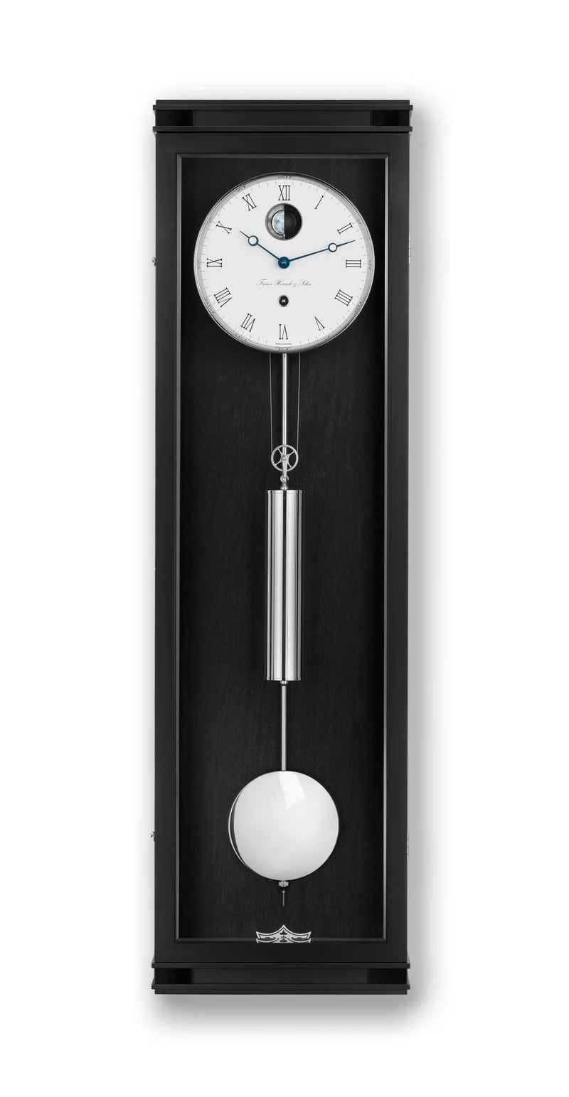 Hermle HUDSON Mechanical Regulator Wall Clock 71012740761, Month Runner, Three Dimensional Moon Sphere
