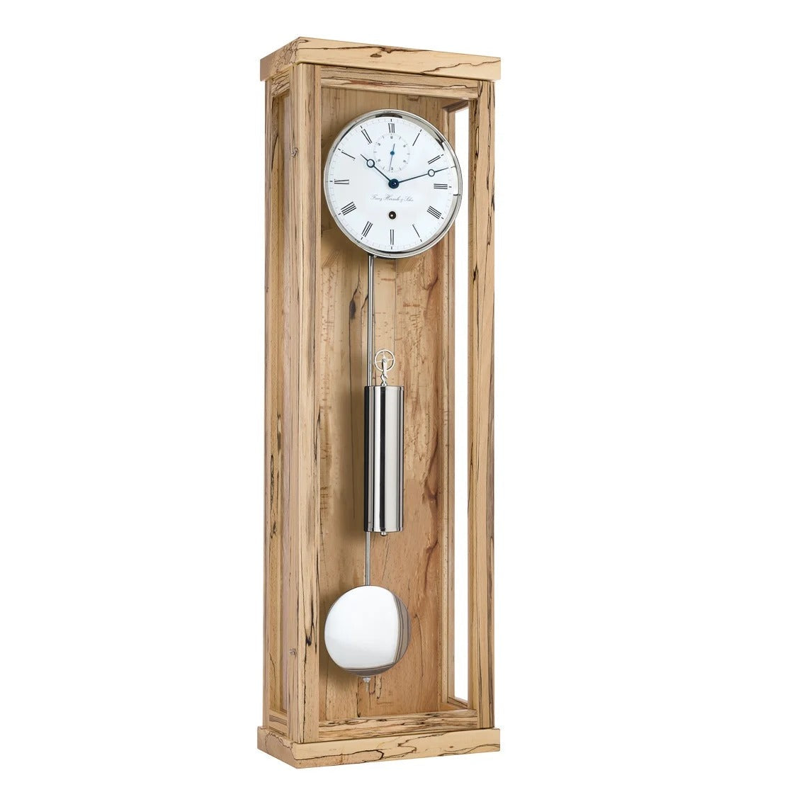Hermle Jerald Mechanical Regulator Wall Clock, Month Runner in Black, Walnut or Ice Beech