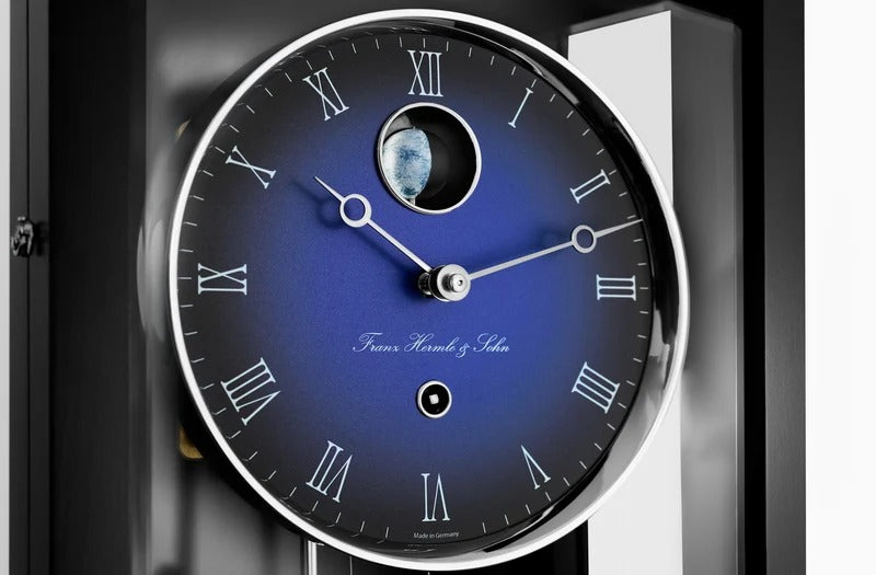 Hermle HUDSON Mechanical Regulator Wall Clock 71012740761, Month Runner, Three Dimensional Moon Sphere