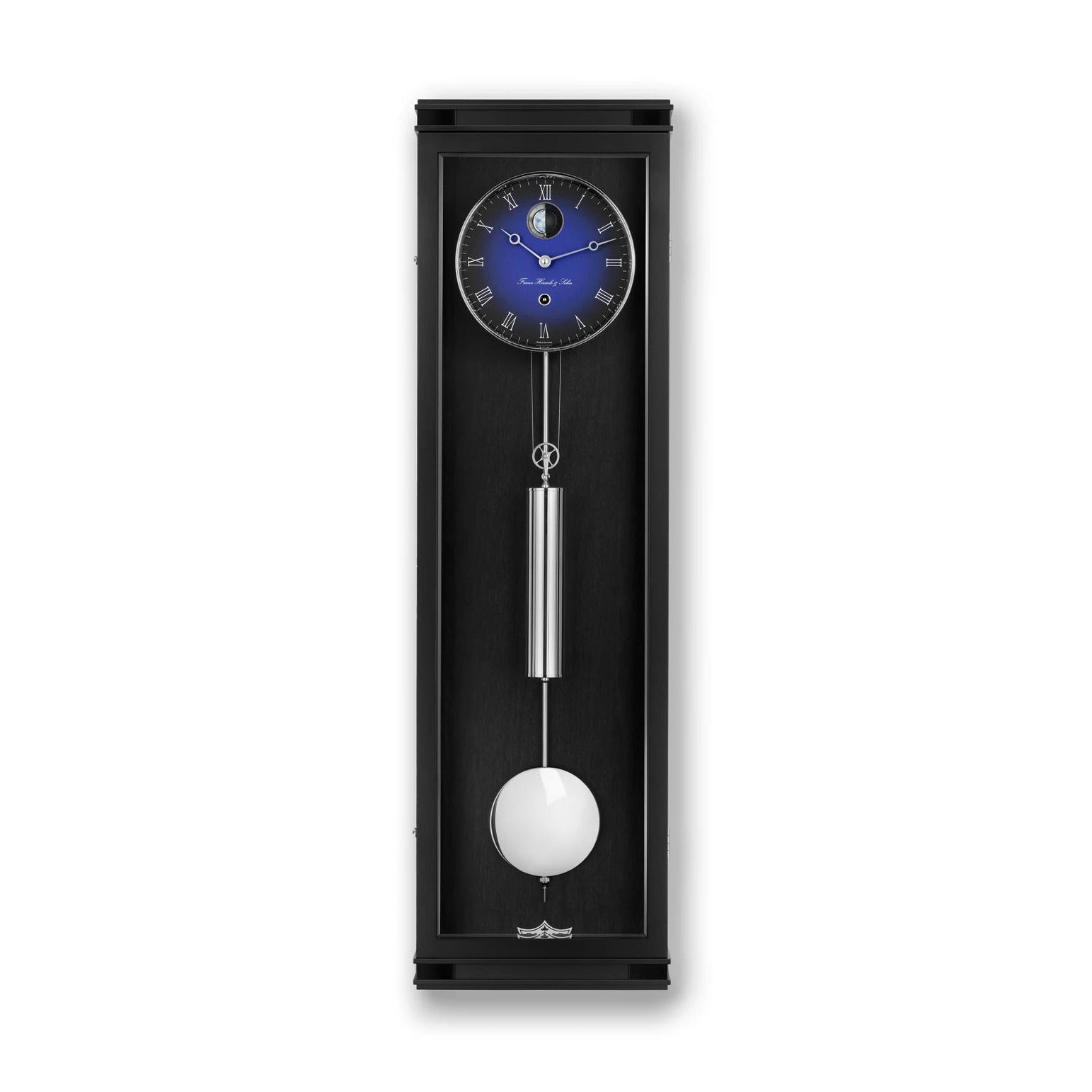 Hermle HUDSON Mechanical Regulator Wall Clock 71012740761, Month Runner, Three Dimensional Moon Sphere