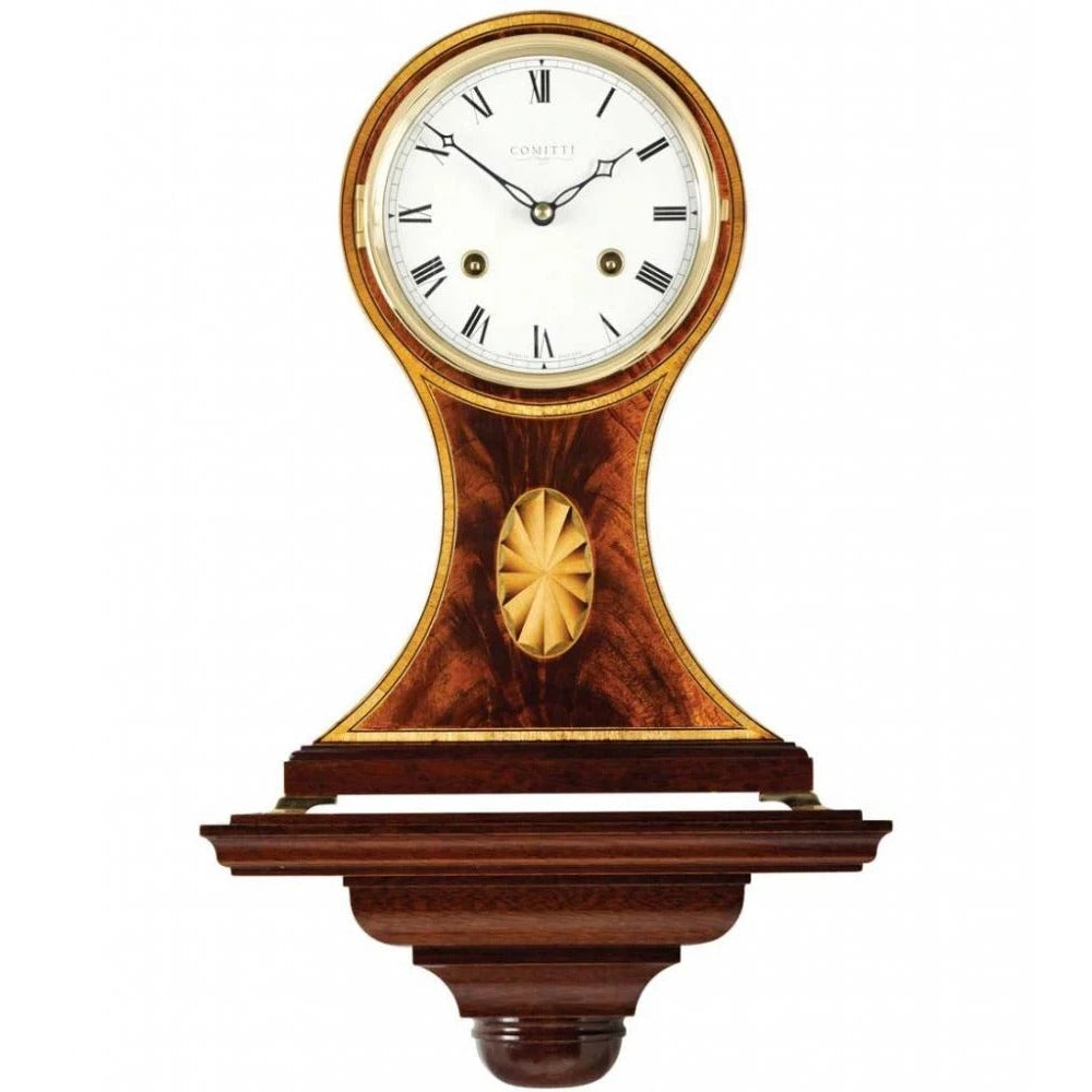 Comitti The Regency Balloon - Bell Strike Table Clock, Mahogany, C4101S