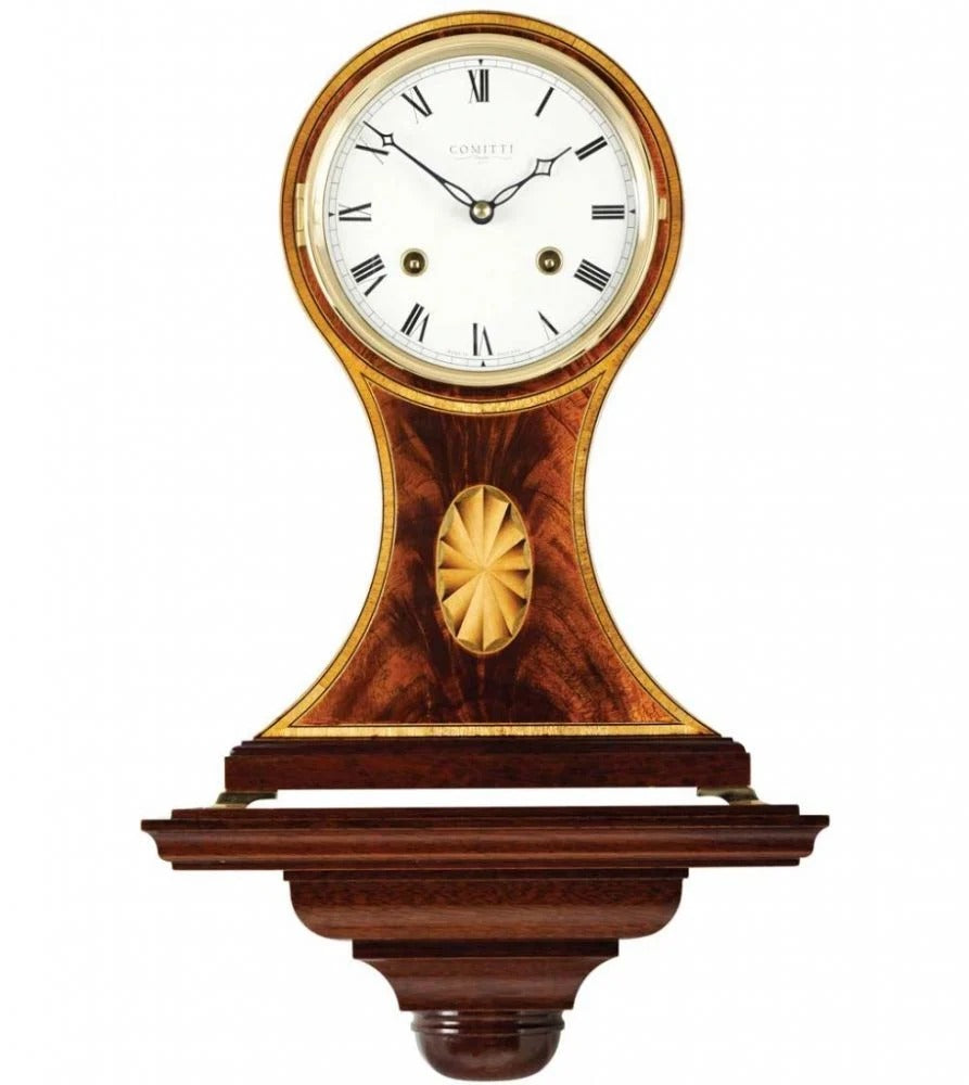 Comitti The Regency Balloon - Bell Strike Table Clock, Mahogany, C4101S