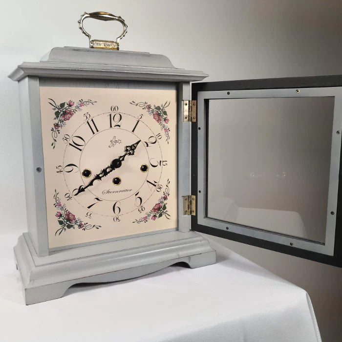 Sternreiter Sloan Mechanical Mantel Clock Distressed Whitewash Oak, 80837331