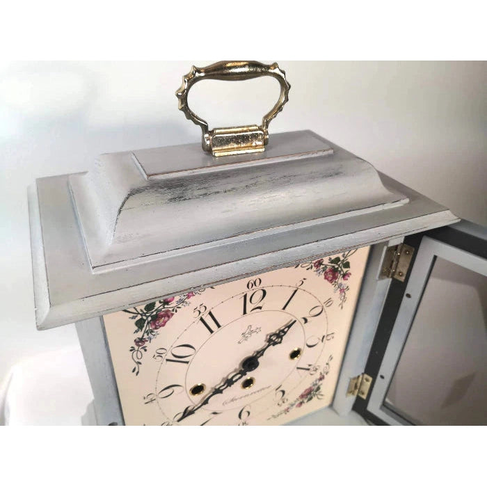 Sternreiter Sloan Mechanical Mantel Clock Distressed Whitewash Oak, 80837331