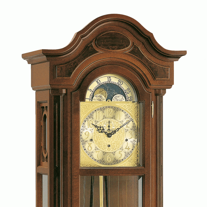 Kieninger 0107-23-01 Grandfather Clock, Triple Chimes, 12-Rod Gong, Walnut