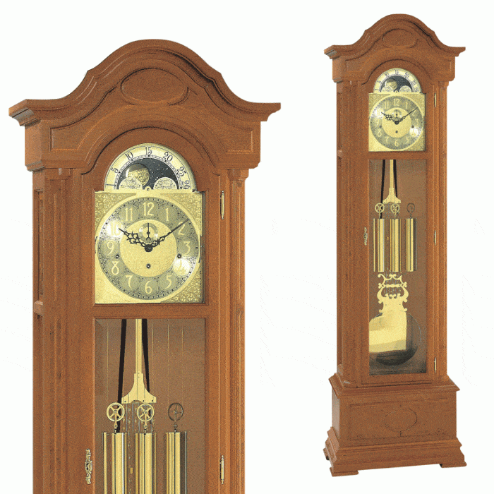 Kieninger 0107-11-01 Grandfather Clock, Triple Chimes, Natural Cherry