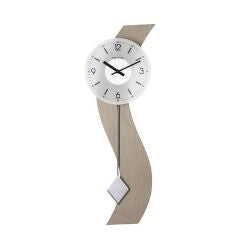 Hermle MAREN Curved Pendulum Wall Clock, Tan Model 771004U62200
