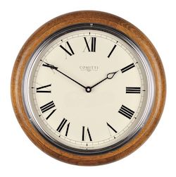 Comitti of London, The Plymouth Quartz Wall Clock, Oak, C3842Q-CR
