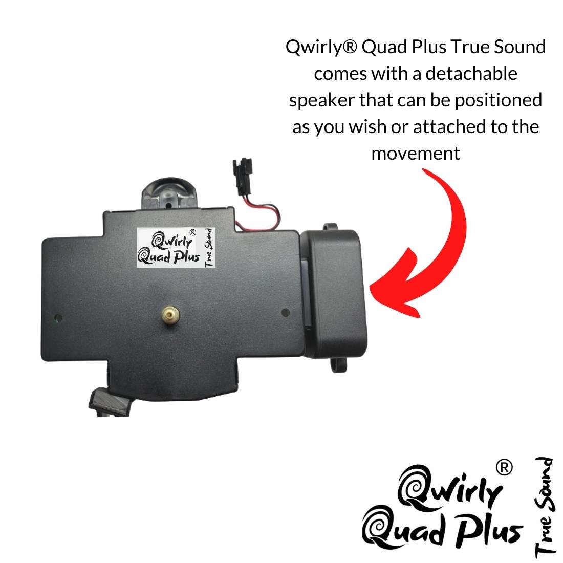 Quad Plus, True Tone Quartz Clock Movement Three Shaft Sizes, Replaces Hermle 2114, 2115