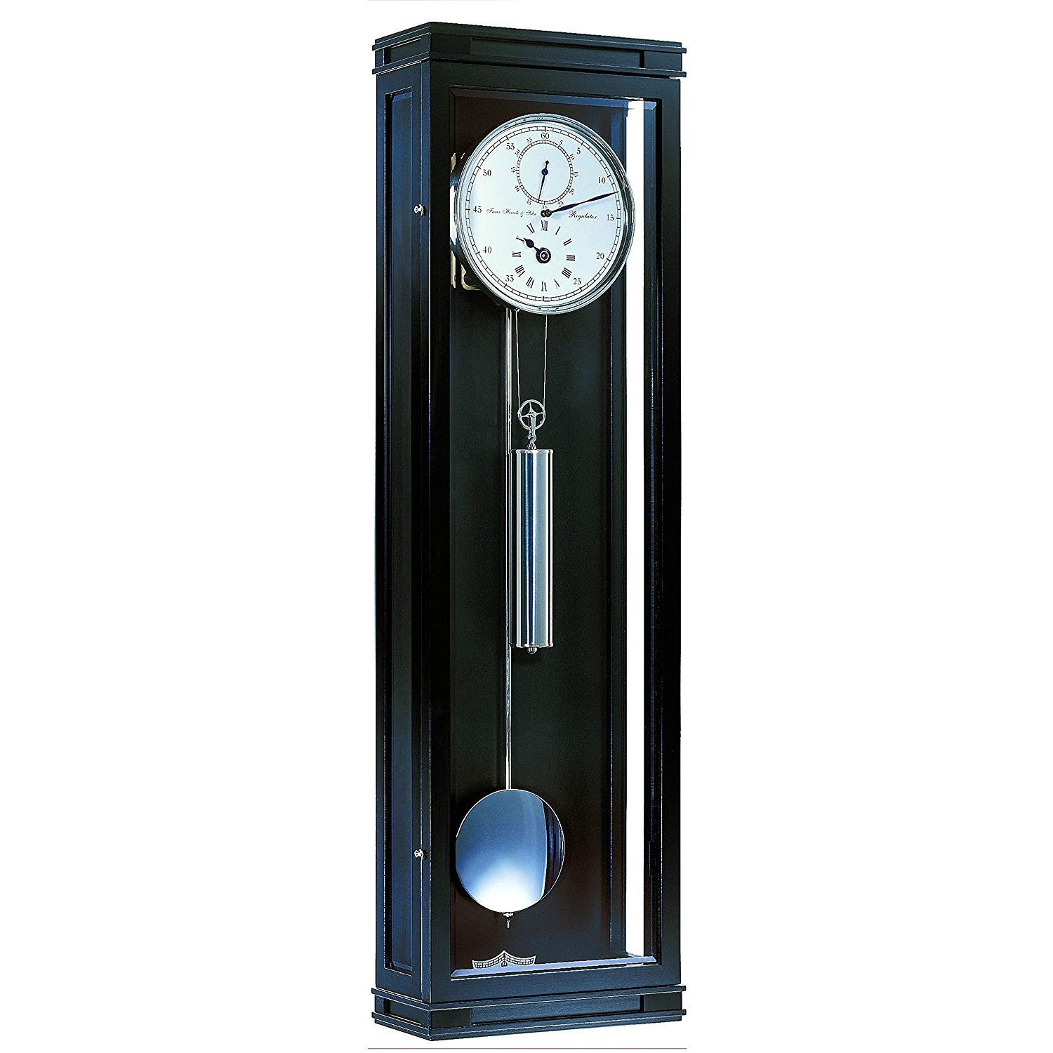 Hermle GREENWICH Mechanical Regulator Wall Clock 70875740761, Black