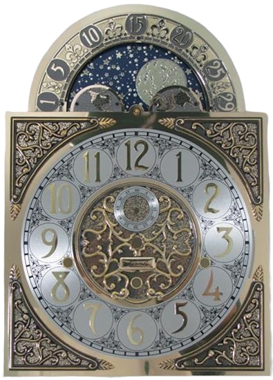 Hermle MoonPhase Dial for Grandfather Clocks, 1161-853 Movement, Made in Germany
