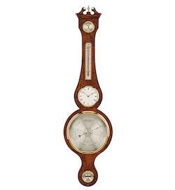 Comitti of London, The Regency Banjo Barometer With Clock, BC270.8