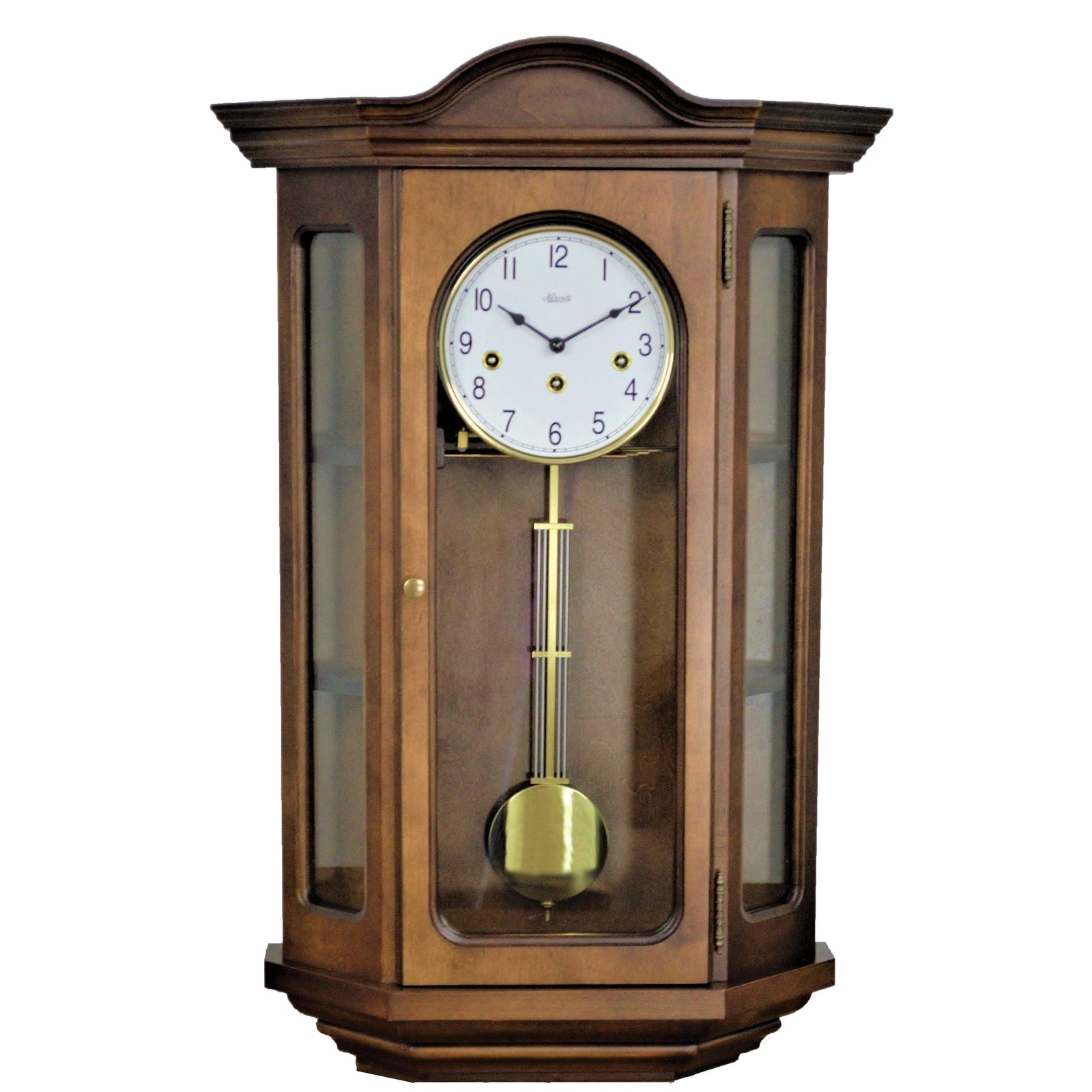 Hermle FAULKNER Mechanical Curio Wall Clock 70305N90341, Cherry