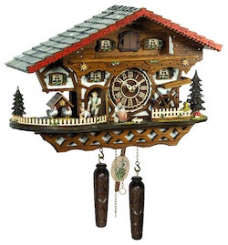 Hermle KLAUS Black Forest Carved Cuckoo Clock, Chalet Style Model 91000