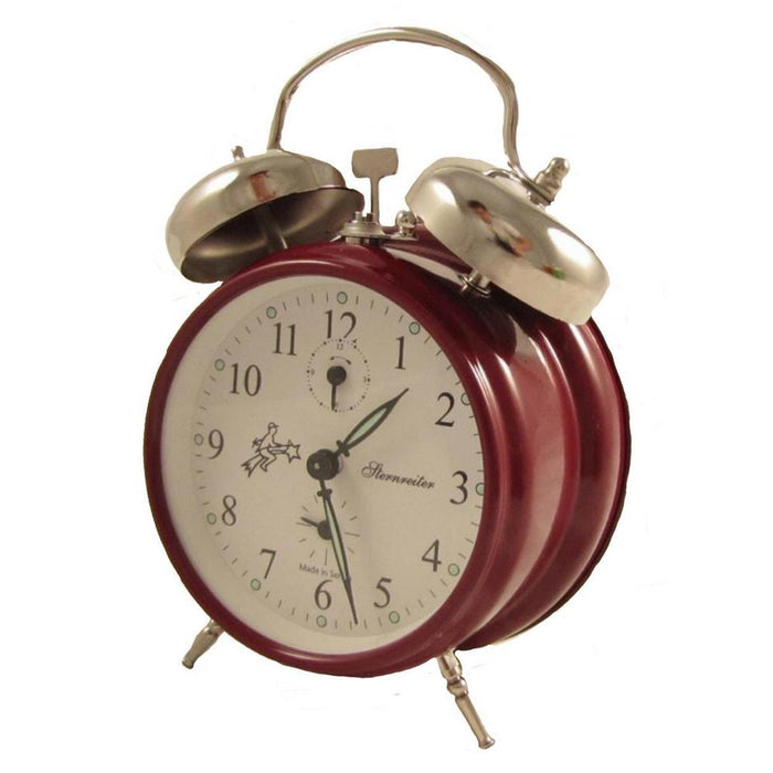 Sternreiter Double-Bell Alarm Clock MM 111 602 33, Dark Red