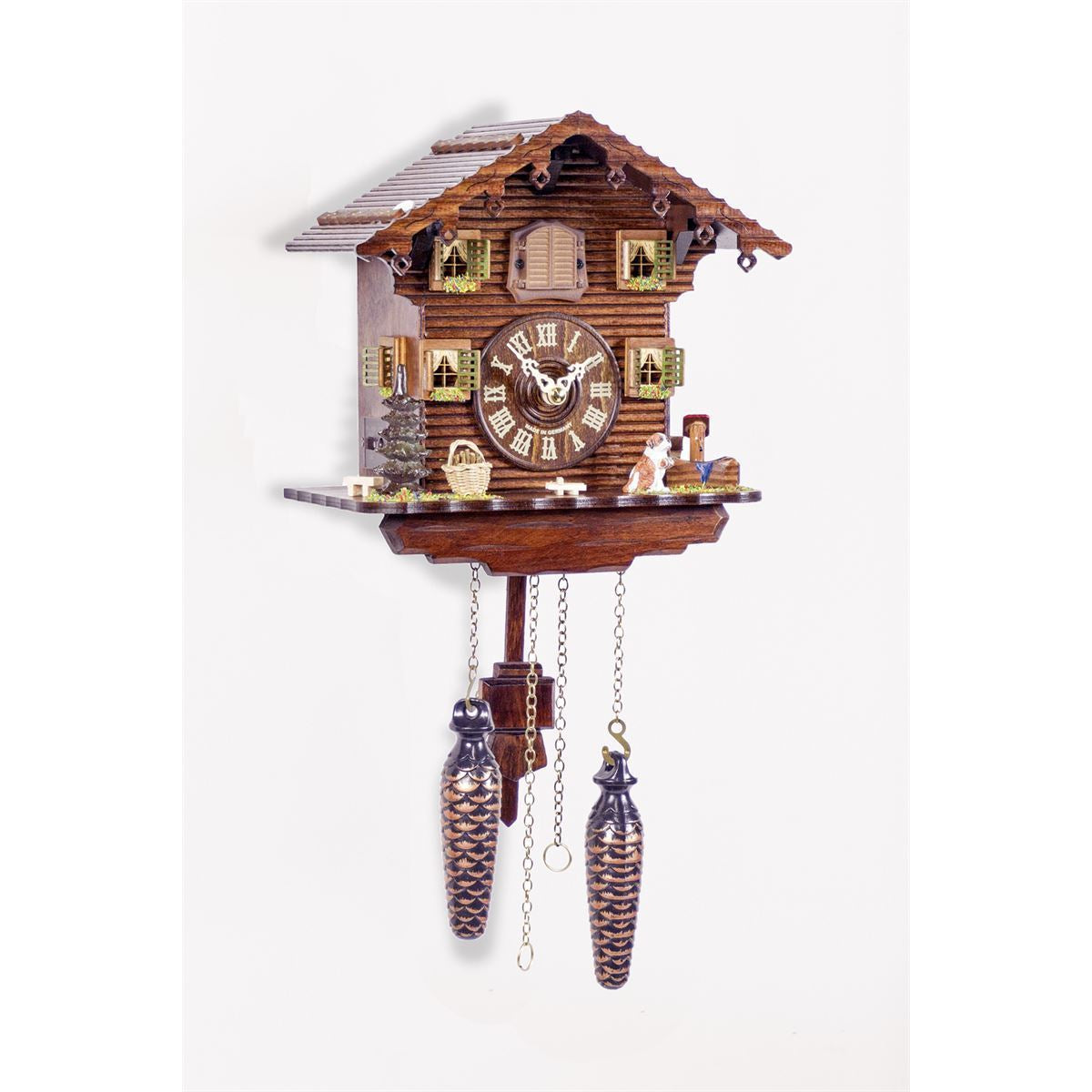 Hermle HEINRICH Chalet Style Quartz Musical Cuckoo Clock with Dog, 75000