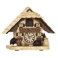 Cuckoo Clock - Hermle BENDORF Tabletop Quartz Cuckoo Clock With Two Carved Bears #66000 By Trenkle Uhren