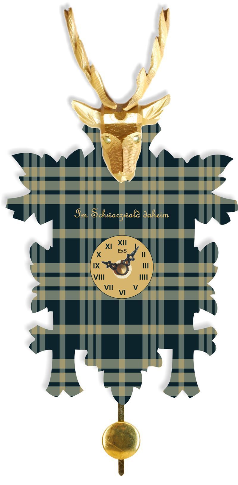 Cuckoo Clock - Hermle HAMISH Quartz Time Only Whimisical Black Forest Cuckoo Styled Clock, Model 67000