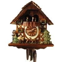 Rombach & Haas (Romba) JUMPING DEER Model 1386 1-Day Black Forest Cuckoo Clock with Animated Figures