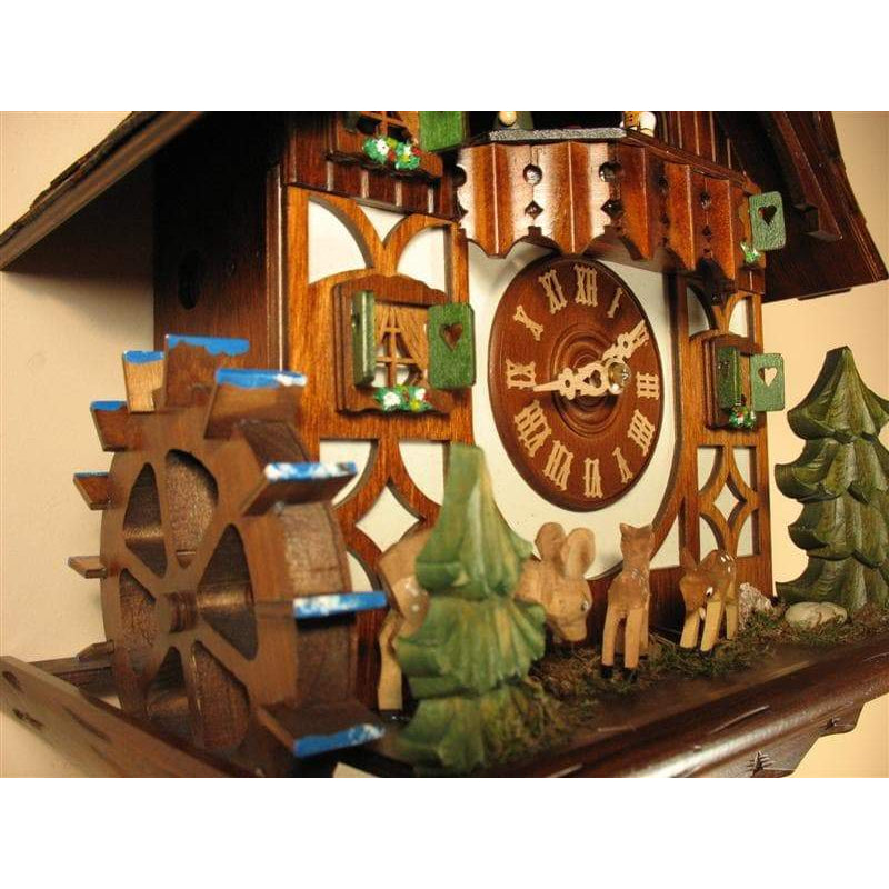 Rombach & Haas (Romba) JUMPING DEER Model 1386 1-Day Black Forest Cuckoo Clock with Animated Figures