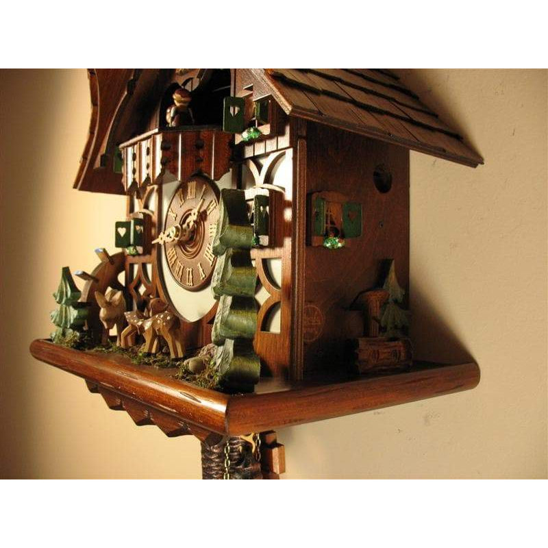 Rombach & Haas (Romba) JUMPING DEER Model 1386 1-Day Black Forest Cuckoo Clock with Animated Figures