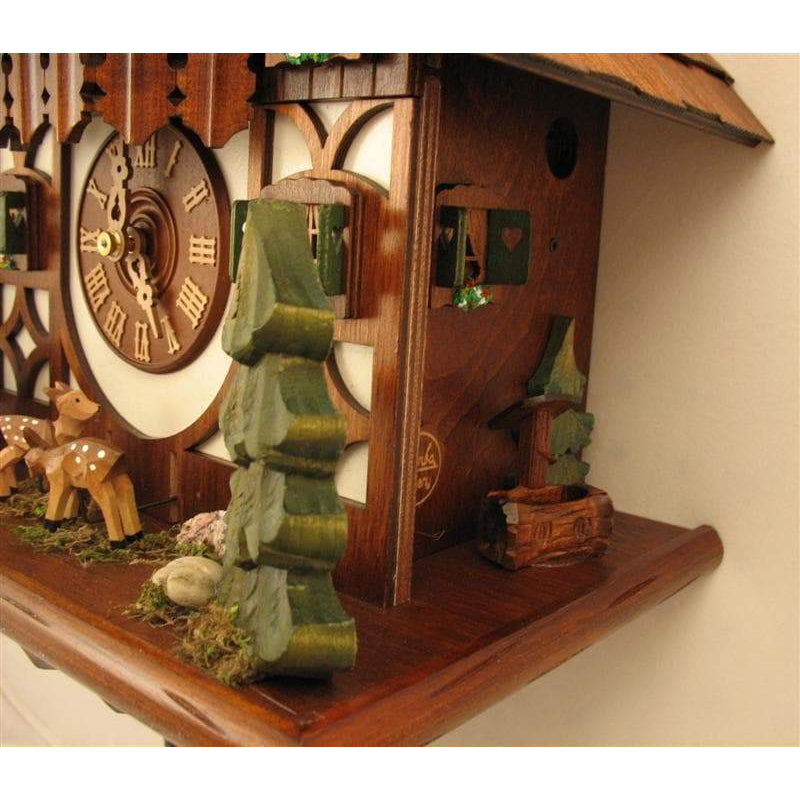 Rombach & Haas (Romba) JUMPING DEER Model 1386 1-Day Black Forest Cuckoo Clock with Animated Figures