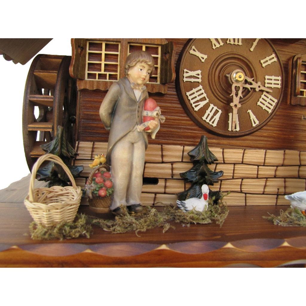 Cuckoo Clock - Romba LOVERS Model 8383, 8-Day Chalet Black Forest Cuckoo Clock, Animated Figures