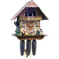 Cuckoo Clock - Romba WANDERER, Model 8355, 8-Day Black Forest Chalet Cuckoo Clock, Carved And Painted