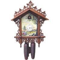 Cuckoo Clock - Rombach & Haas Bahnhäusle 8-Day Black Forest Cuckoo Clock BY THE RIVER Painted By Connie Haas, Limited Edition, #8222