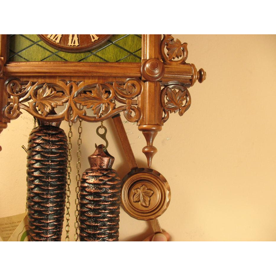 Rombach & Haas Bahnhäusle Black Forest Cuckoo Clock, 8-Day Half and Full Hour Call, Painted and Carved, #8221