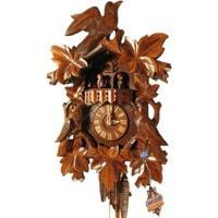 Cuckoo Clock - Rombach & Haas (Romba) BIRD AND LEAVES Model 1343 1-Day Black Forest Cuckoo Clock With Music Box